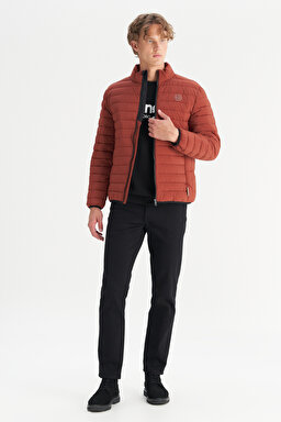 Regular Fit Normal Kesim Dik Yaka Cepli Şişme Mont - Brick-W2520510222 (görsel 2)