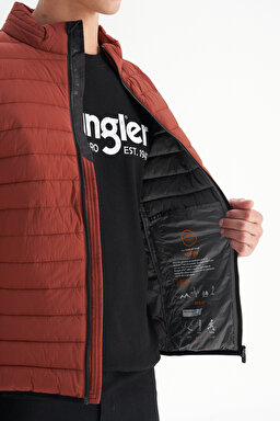 Regular Fit Normal Kesim Dik Yaka Cepli Şişme Mont - Brick-W2520510222 (görsel 4)
