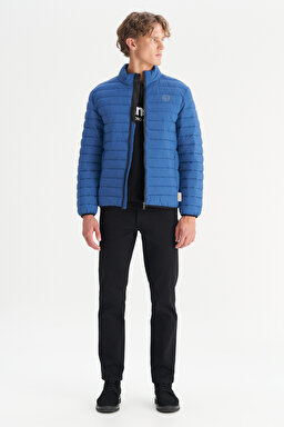 Regular Fit Normal Kesim Dik Yaka Cepli Şişme Mont - Navy-W2520510410 (görsel 2)