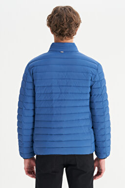 Regular Fit Normal Kesim Dik Yaka Cepli Şişme Mont - Navy-W2520510410 (görsel 6)