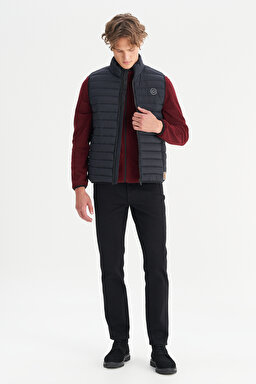 Regular Fit Normal Kesim Dik Yaka Cepli Şişme Yelek - Black-W2520511001 (görsel 2)
