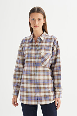Loose Fit Rahat Kesim Çok Renkli Ekose Gömlek - Multi-W2520569900