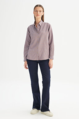 Loose Fit Rahat Kesim Çok Renkli Ekose Gömlek - Multi-W2520570900 (görsel 2)