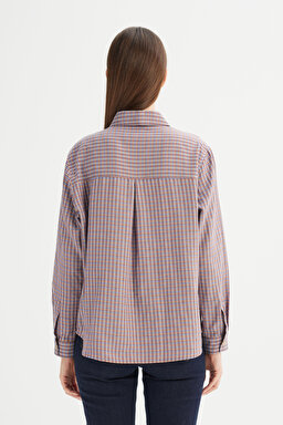 Loose Fit Rahat Kesim Çok Renkli Ekose Gömlek - Multi-W2520570900 (görsel 5)