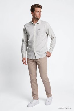 %100 Pamuk Regular Fit Normal Kesim Gri Gömlek - Gray-W2520584035 (görsel 2)