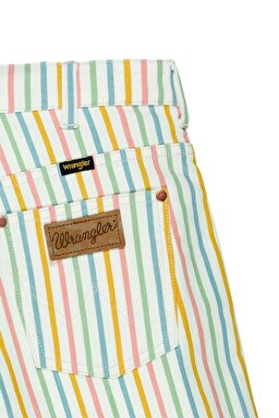 Regular Fit Rahat Kesim Esnek Jean Şort - Rainbow Stripe-W25HD746F (görsel 8)
