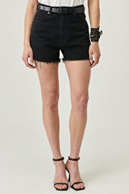 Regular Fit Rahat Kesim Yüksek Bel Jean Şort - Lightning-W25J4442Z (görsel 4)