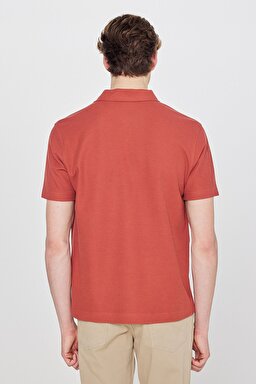 %100 Pamuk Regular Fit Normal Kesim Polo Yaka Tişört - Brick-W2610158222 (görsel 5)