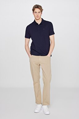 %100 Pamuk Regular Fit Normal Kesim Polo Yaka Tişört - Navy-W2610158410 (görsel 3)