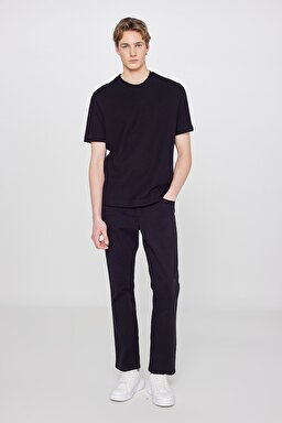 %100 Pamuk Regular Fit Normal Kesim Bisiklet Yaka Basic Premium Tişört - Black-W2610159001 (görsel 3)