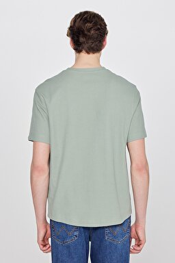 %100 Pamuk Regular Fit Normal Kesim Bisiklet Yaka Basic Premium Tişört - Turquoise-W2610159306 (görsel 5)