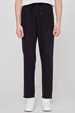 Regular Fit Normal Kesim Yumuşak Dokulu Siyah Pantolon - Black-W2610167001 (görsel 3)