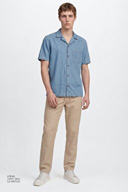 Regular Fit Normal Kesim Yumuşak Dokulu Siyah Pantolon - Stone-W2610167013 (görsel 3)