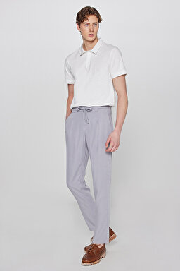 Regular Fit Normal Kesim Yumuşak Dokulu Siyah Pantolon - Gray-W2610167035 (görsel 2)