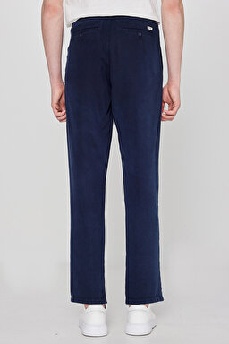Regular Fit Normal Kesim Yumuşak Dokulu Siyah Pantolon - Navy-W2610167410 (görsel 5)