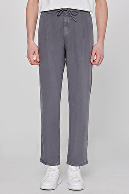 Regular Fit Normal Kesim Yumuşak Dokulu Siyah Pantolon - Dark Grey-W261016793 (görsel 3)