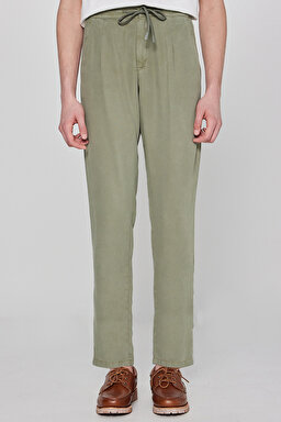 Regular Fit Normal Kesim Yumuşak Dokulu Siyah Pantolon - Dusty Olive-W2610167X45 (görsel 3)
