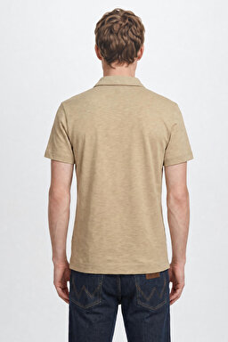%100 Pamuk Regular Fit Normal Kesim Polo Yaka Tişört - Tea Leaf-W261019337Y (görsel 5)