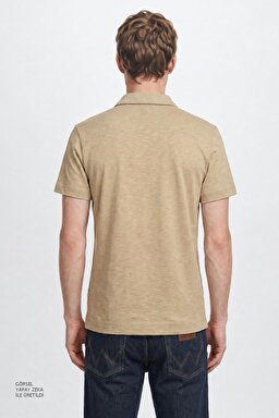 %100 Pamuk Regular Fit Normal Kesim Polo Yaka Tişört - Tea Leaf-W261019337Y (görsel 5)
