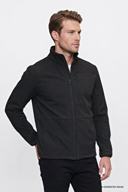 Regular Fit Normal Kesim Gömlek Yaka Cepli Bomber Ceket - Black-W2620015001