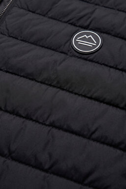 Regular Fit Normal Kesim Dik Yaka Cepli Şişme Mont - Black-W2620117001 (görsel 5)