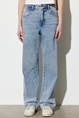 Mom Carpenter Fit Normal Bel Düz Paça Mavi Esnek Jean Kot Pantolon - Cool Spot-W26CYLZ36