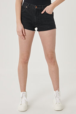 Denim Kot Şort - Black-W26FKO96B (görsel 3)