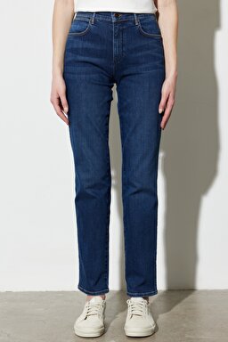 Straight Fit Düz Kesim Yüksek Bel  Esnek Jean Kot Pantolon - Anabel-W26RCY37Q