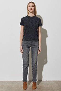 Straight Fit Düz Kesim Yüksek Bel  Esnek Jean Kot Pantolon - Vader-W26RCZ35Y (görsel 3)