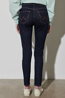 High Rise Skinny Fit Dar Kesim Yüksek Bel Esnek Jean Kot Pantolon - Wild Flower-W27H01343F (görsel 5)