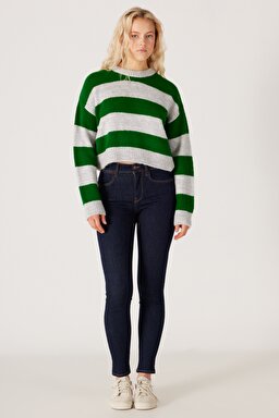 High Rise Skinny Fit Dar Kesim Yüksek Bel Esnek Jean Kot Pantolon - Rinse-W27H01736 (görsel 2)