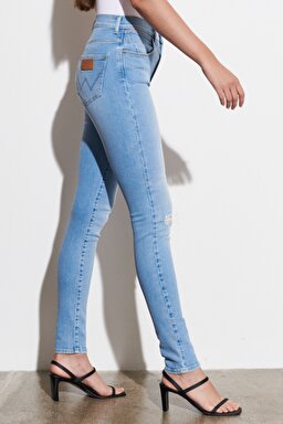 Skinny Fit Dar Kesim Yüksek Bel Esnek Jean Kot Pantolon - Beach Baby-W27H4746B (görsel 4)
