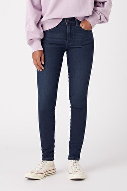 Skinny Fit Dar Kesim Yüksek Bel Esnek Jean Kot Pantolon - Ink Spill-W27H64W16
