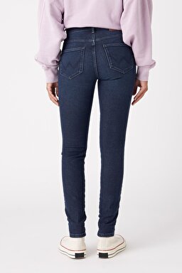 Skinny Fit Dar Kesim Yüksek Bel Esnek Jean Kot Pantolon - Ink Spill-W27H64W16 (görsel 3)