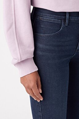 Skinny Fit Dar Kesim Yüksek Bel Esnek Jean Kot Pantolon - Ink Spill-W27H64W16 (görsel 5)