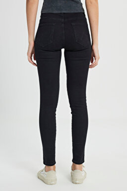 High Rise Skinny Fit Denim Esnek Yüksek Bel Jean Kot Pantolon - Black-W27HLX023 (görsel 4)