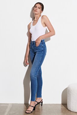 Skinny Fit Dar Kesim Yüksek Bel Esnek Jean Kot Pantolon - Heath-W27HXRW15 (görsel 2)