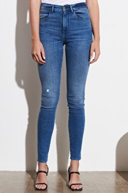 Skinny Fit Dar Kesim Yüksek Bel Esnek Jean Kot Pantolon - Heath-W27HXRW15 (görsel 3)