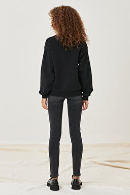 High Rise Skinny Fit Denim Esnek Yüksek Bel Jean Kot Pantolon - Anthracite-W27HZJ29K (görsel 5)