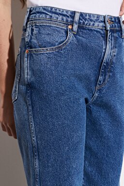 Mom Straight Fit Yüksek Bel Esnek Jean Kot Pantolon - Winter Hue-W27M16Z18 (görsel 3)