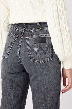 Mom Denim Fit Yüksek Bel Dar Paça Jean Kot Pantolon - Stargazer-W27M41Z16 (görsel 4)