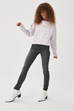 Skinny Fit Normal Bel Denim Esnek Jean Kot Pantolon - Gray-W28KLB93O (görsel 3)