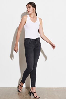 Skinny Fit Denim Esnek Jean Kot Pantolon - Anthracite-W28KZJ30B (görsel 2)