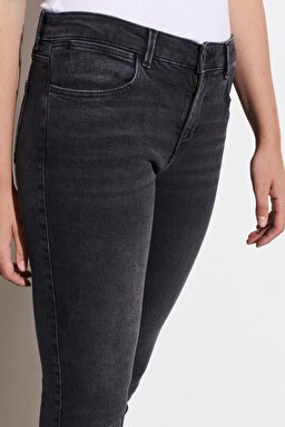 Skinny Fit Denim Esnek Jean Kot Pantolon - Anthracite-W28KZJ30B (görsel 4)