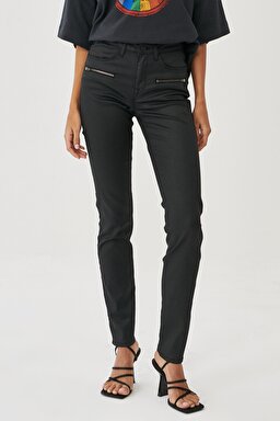 Slim Fit Dar Kesim Denim Esnek Jean Kot Pantolon - Black-W28L002001