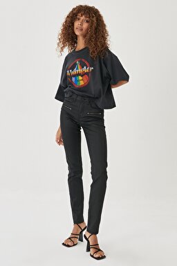 Slim Fit Dar Kesim Denim Esnek Jean Kot Pantolon - Black-W28L002001 (görsel 2)