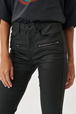 Slim Fit Dar Kesim Denim Esnek Jean Kot Pantolon - Black-W28L002001 (görsel 3)