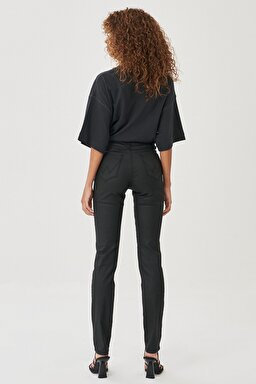 Slim Fit Dar Kesim Denim Esnek Jean Kot Pantolon - Black-W28L002001 (görsel 6)