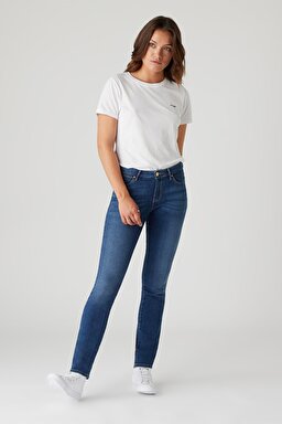 Slim Fit Dar Kesim Denim Esnek Jean Kot Pantolon - Dark Blue-W28LX785U