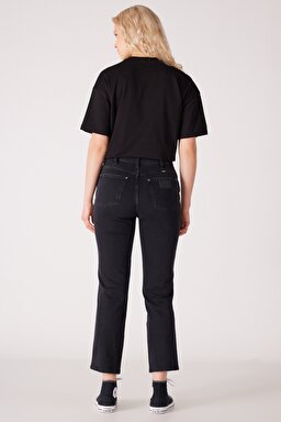 Wild West Regular Fit Yüksek Bel Düz Paça Esnek Jean Kot Pantolon - Stone-W2H200658 (görsel 6)